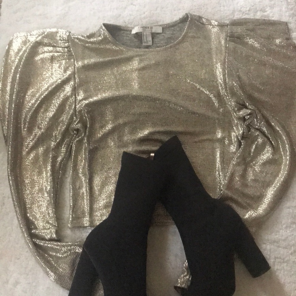 Gold Knit Crop Top